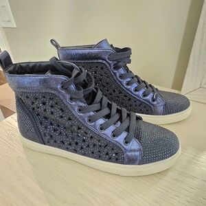 SPRING SALE!! Women’s Blue High-Top Fashion Sneakers in Navy